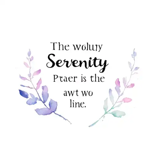 Serenity Prayer Written In Between Lines