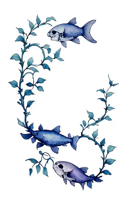 Ivy Vines Skull Fish