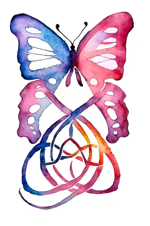 Irish Butterfly With Triquetra Symbol Intertwined