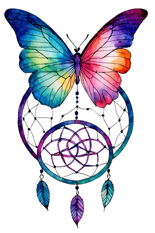 Irish Butterfly With Triquetra Symbol Intertwined Dreamcatcher