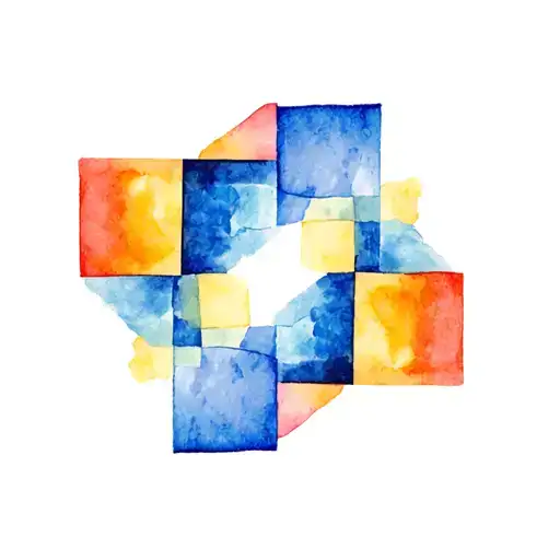 Single Column Of Four Symmetrical Squares