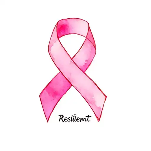 Breast Cancer Symbol Intertwined With The Word Resilient
