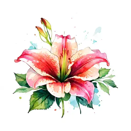 Skull Stargazer Lily And Rose