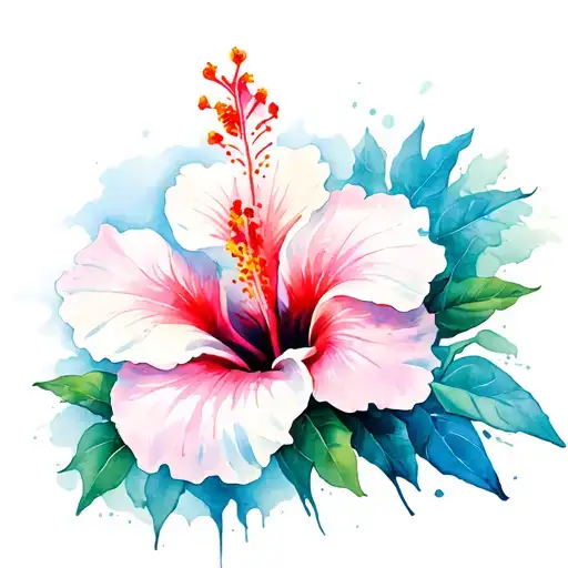 Panama Flag Hibiscus Flower