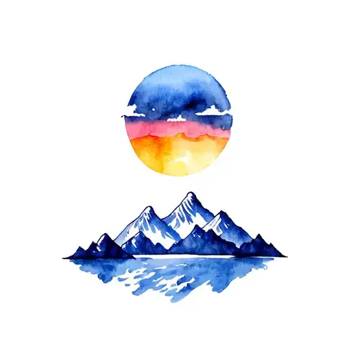 Altai Mountains And Sunset Scene