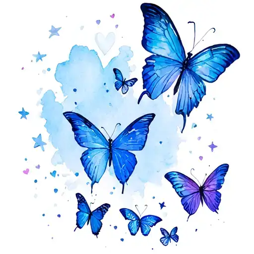 Hearts Butterflies Stars