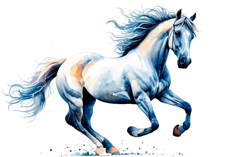 Full Spectrum After Glow White Horse Running