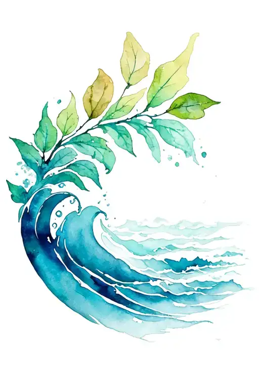 Waves And Leaves Growing