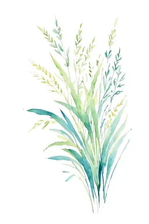 Wind And Grass Growing Together