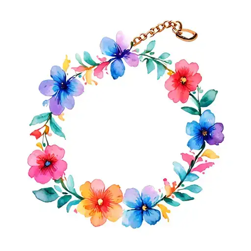 Realistic Colourful Floral Bracelet