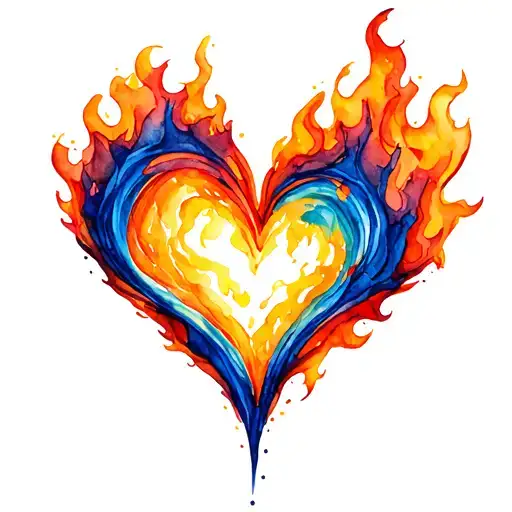 A Glowing Ember In The Shape Of A Heart