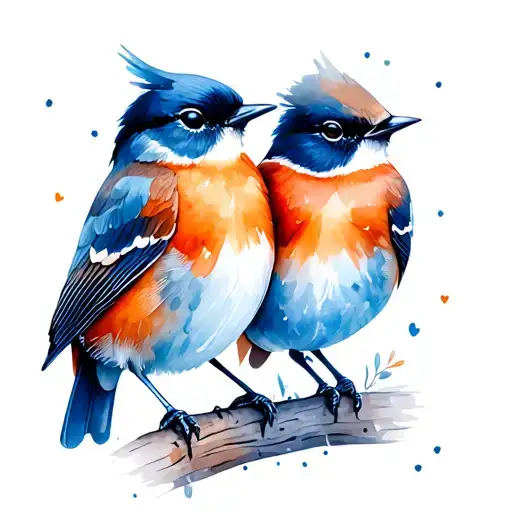 Two Robin Bird Together Symbolizing Love