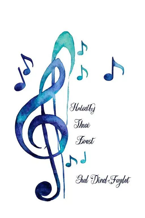 Music Notes And Dog Names Incorporated Into The Design