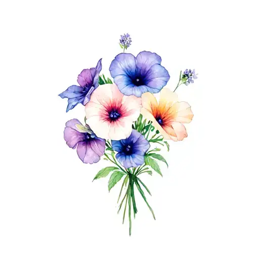 Aster And Morning Glory Bouquet