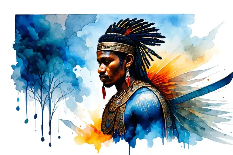 African Warrior Calm Through Storm