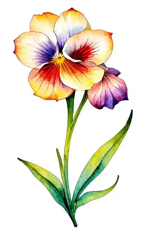 Iris Lotus Pansy Tulip Tattoo Design