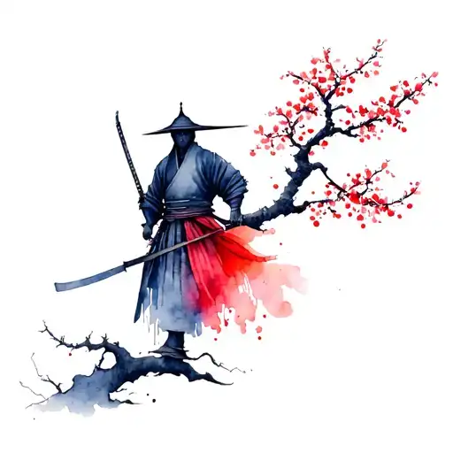 Samurai On A Cherry Tree