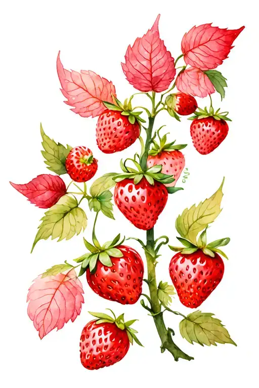 Wild Strawberry Plant Intertwined Vines