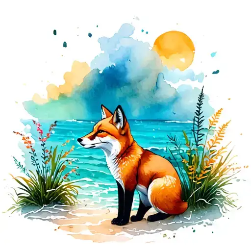 Beach With Water And Fox Scenery