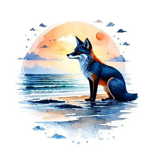 Beach With Water And Fox Scenery