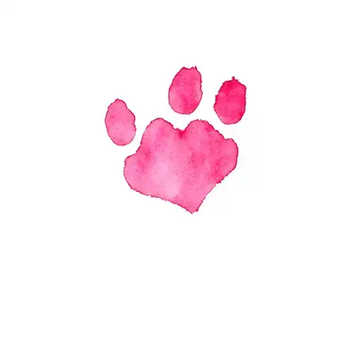 Splash Of Color Dog Paw Fingerprint Heart