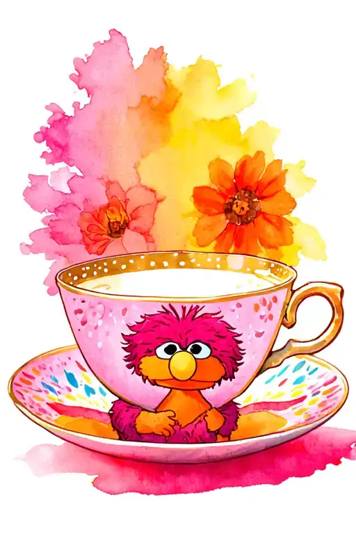 Tea Cup And Sesame Street
