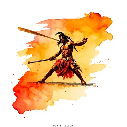 Haitian Warrior Battling