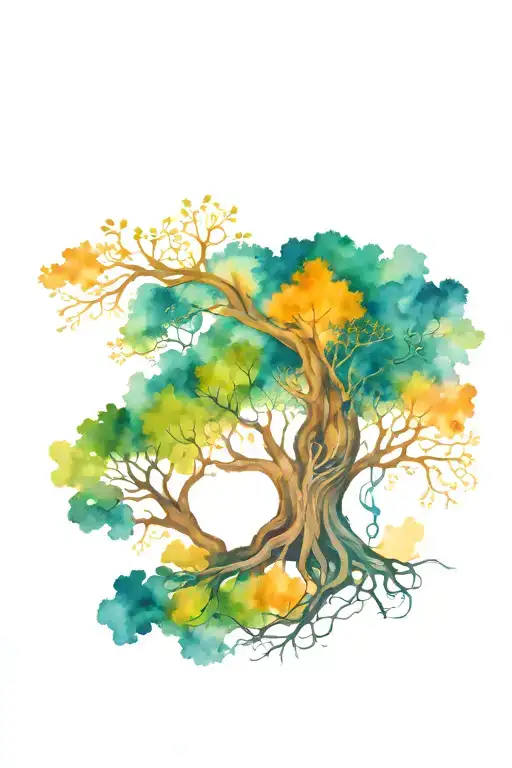 Tree Of Life With Aires And Leo In Roots And Aires A Sagittarius In Branches