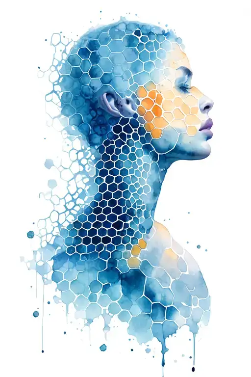 Honeycombs From Neck To Elbow Crumbling Into A Matrix