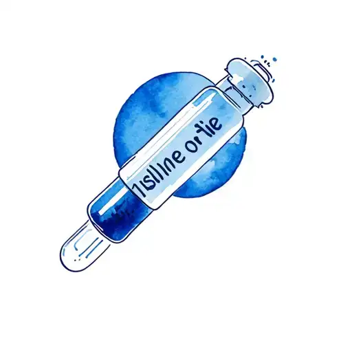 The Blue Circle Of The Diabetic Inside The Ampoule With The Inscription Insuline Or Die