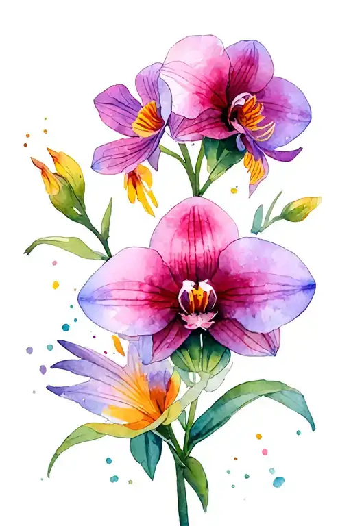 Heart Intertwined Freesia Coneflower Orchid Crowned