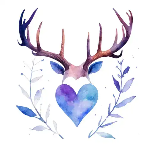 Elk Antlers With Heart Shape