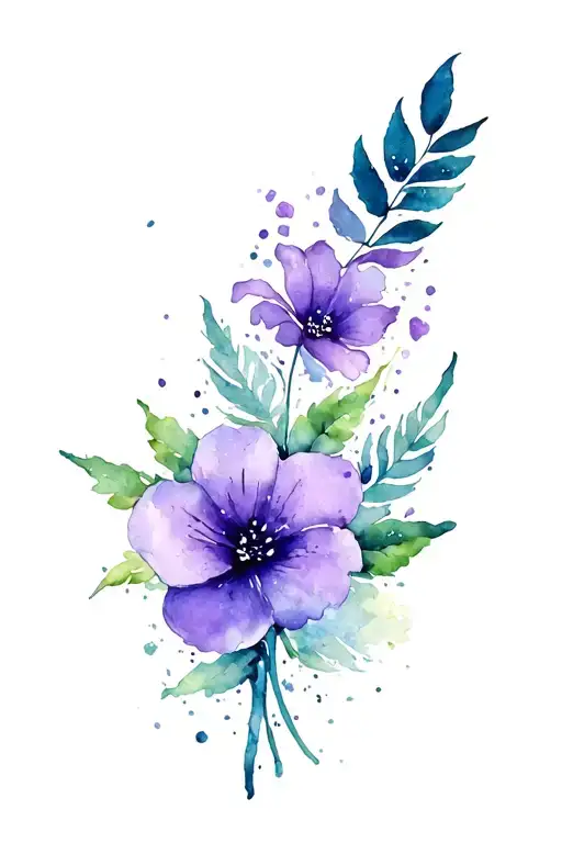 Violet Flower With Leo Zodiac Sign