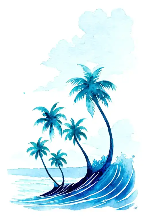 Palm Trees And Waves