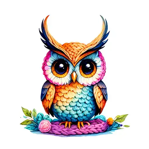 Owl Crocheting A Blanket