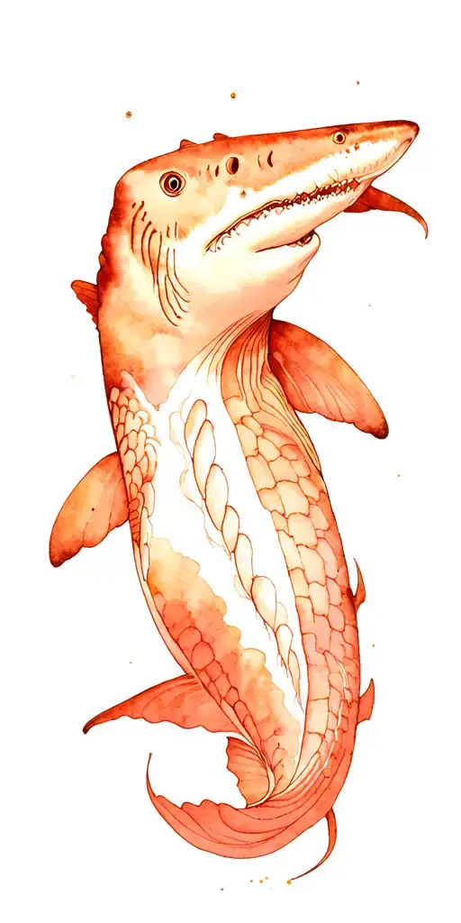 Whale Shark And Ocean Sleeve Tattoo Design