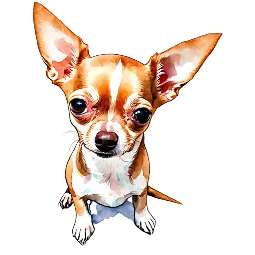 Chihuahua Ears Line With Color