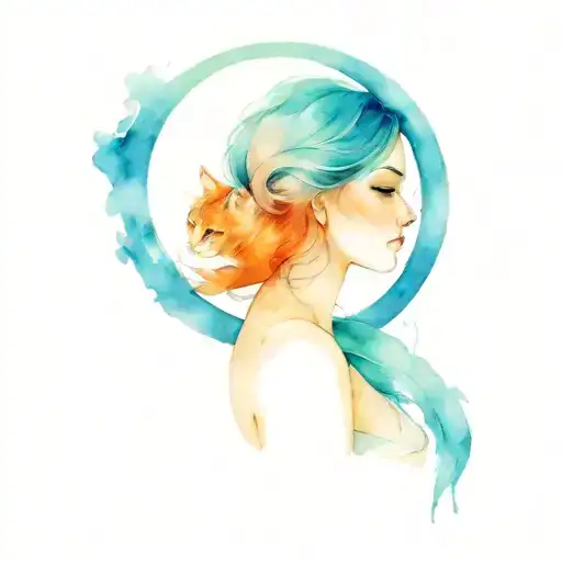 Woman In The Hoop With A Cat