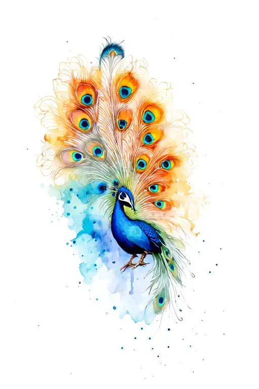 A Peacock Draped In Its Feathers