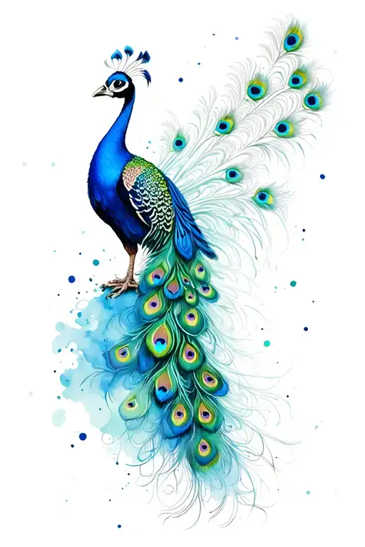 A Peacock Draped In Its Feathers