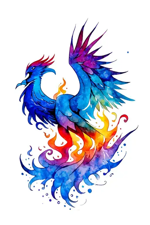 Phoenix Rising From Flames