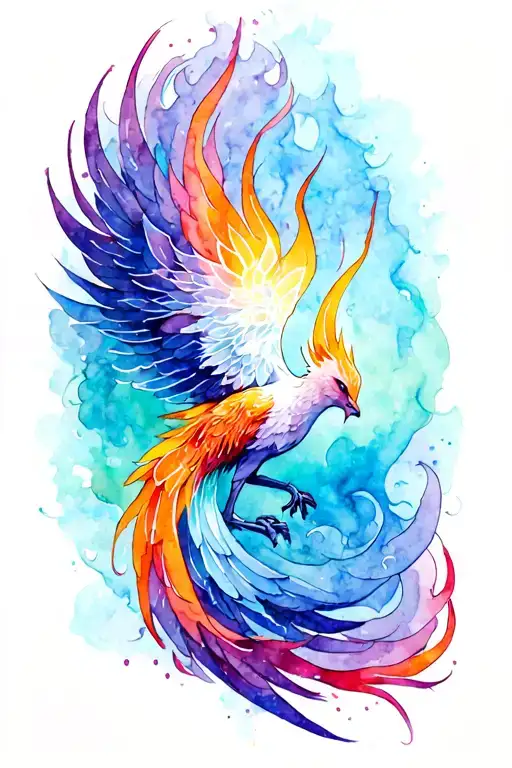 Phoenix With A Veil Of Flames And Gorgeous Tail