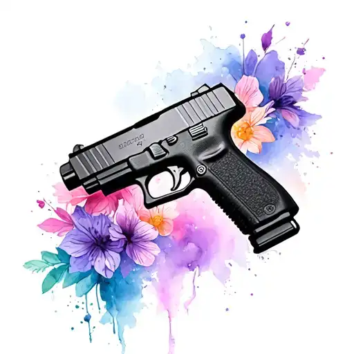 Woman And Glock 17 Pistol