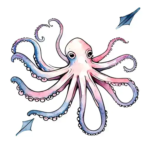 Octopus Arrow Outline