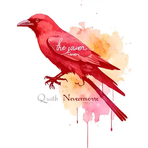 Quoth The Raven Nevermore Script With A Raven
