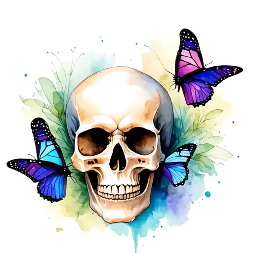 Skull With Butterflies