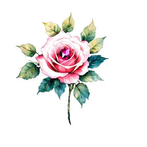 Roses With A Ruby Stone