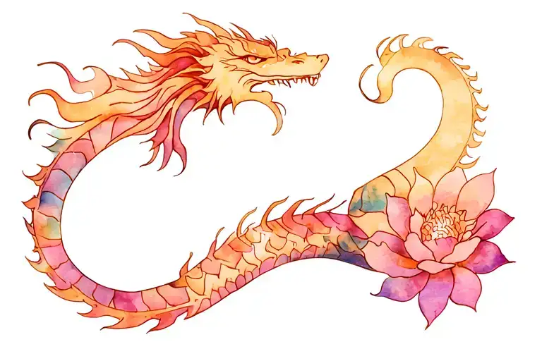 Flower Dragon Tribal Spirit Spinal