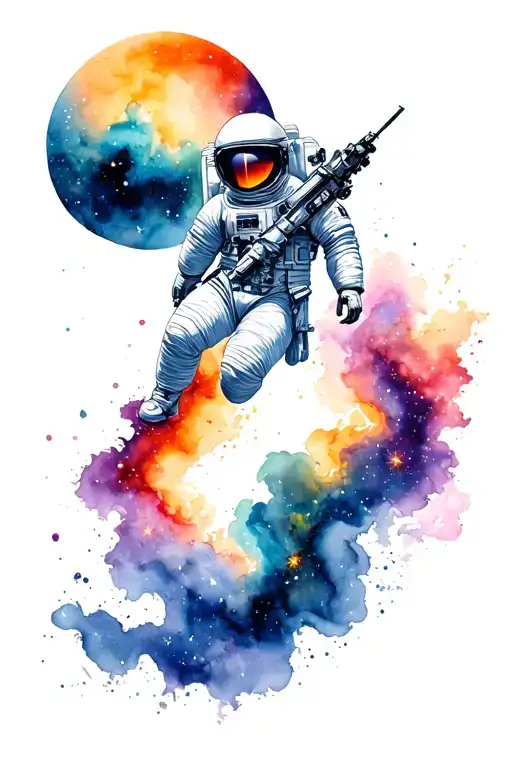 Astronauth And Nebula Merging