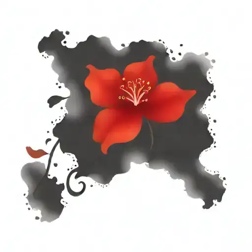 Flower Black And Red